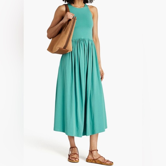 ATM | Gathered stretch-Pima cotton jersey midi dress - Picture 1 of 5